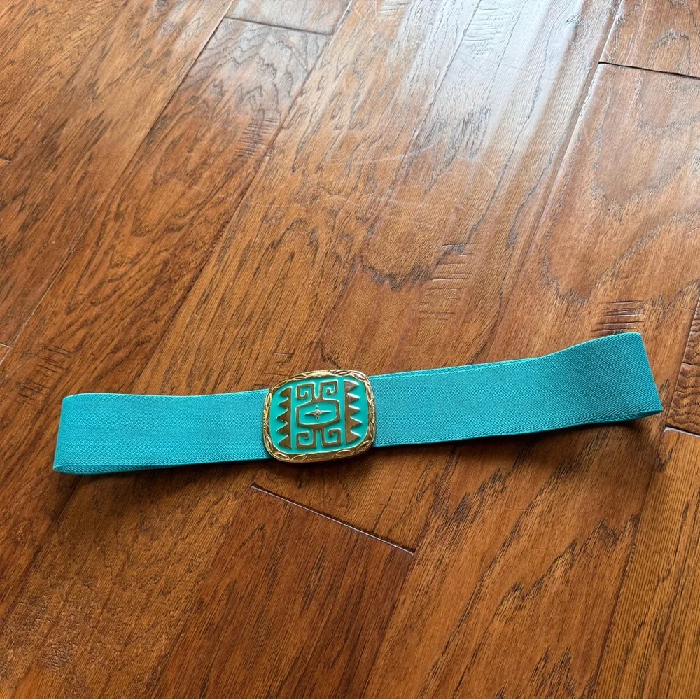 Vintage Omega‎ Teal Stretchy Belt